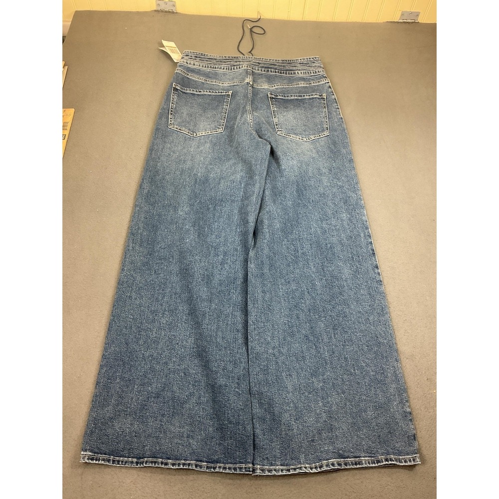 Jessica Simpson Jeans Womens 12 Medium Wash Laceup High Rise Wide Leg Denim - Picture 10 of 11